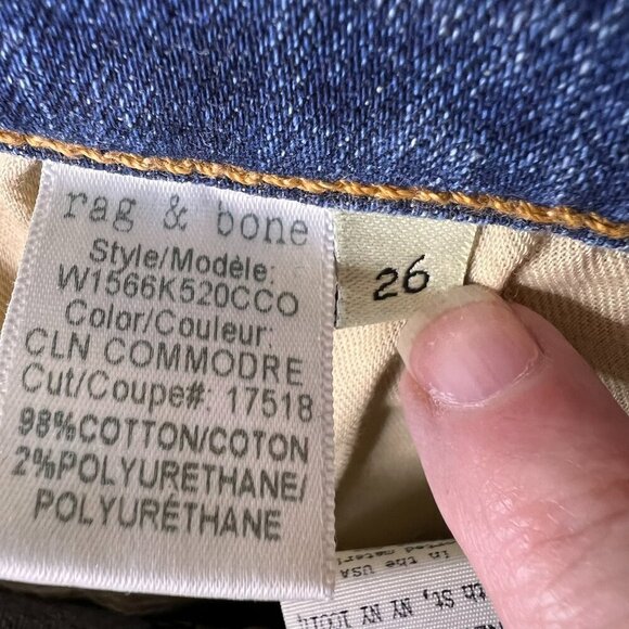 Rag & Bone Jeans Womens Size 26 Ankle Skinny in Clean Commodore Raw Hem & Slit - Picture 15 of 16